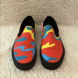 Women’s Neon Camo Slip-On Vans